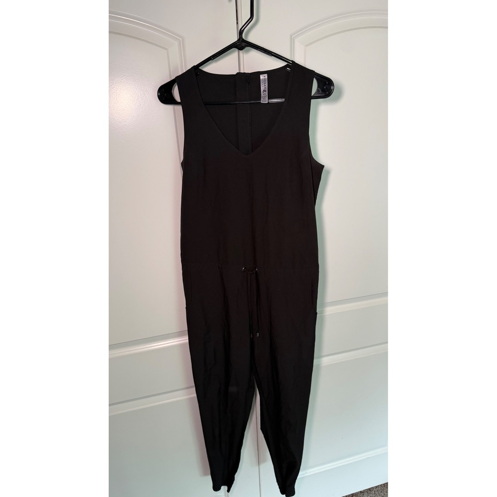 Kyodan Outdoor Womens Black Sleeveless V-Neck Drawstring Jumpsuit Size Small